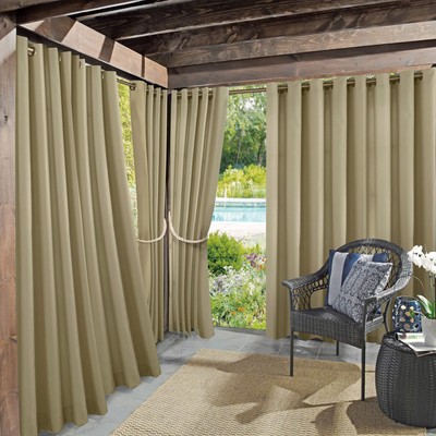 Marina Indoor/Outdoor UV Protectant Energy Efficient Grommet Curtain Panel-image