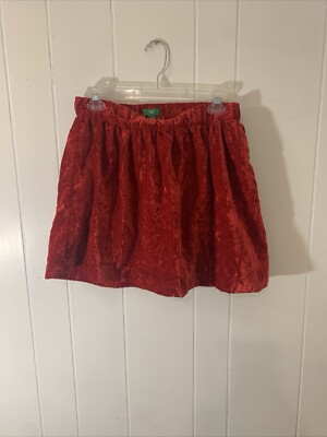 Dip Red Velvet Mini Skirt Large (12-14)-image