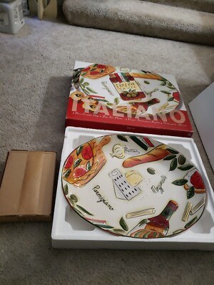 Clay Art 2 Piece Ceramic Chip And Dip Set Platter Serving Dish New open box-image