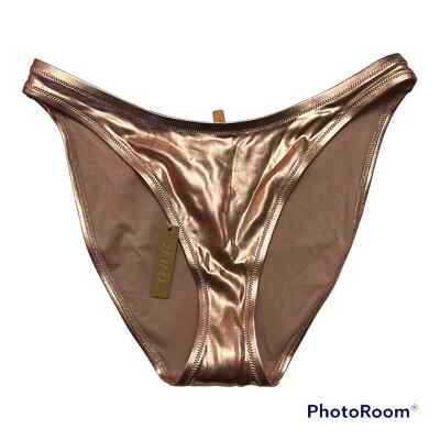 NWT Skims Metallic champagne swim dipped mid waist size XL-image