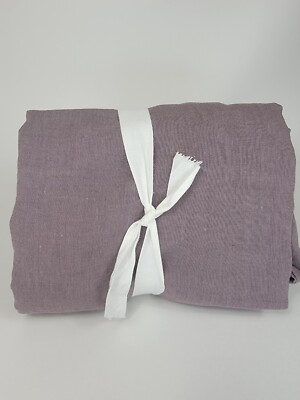 POTTERY BARN Set/2 Belgian Flax Linen With Ties King Shams-Fig-NWOT-image