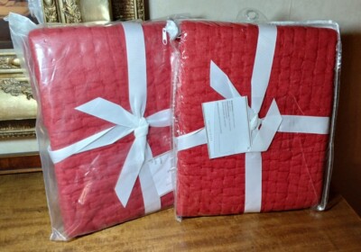 POTTERY BARN EURO PILLOW CASES PICK STITCH REVERSIBLE 26