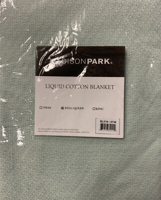 ⚡️Madison Park Liquid Cotton Full/Queen Blanket Bedding - Sea foam-image