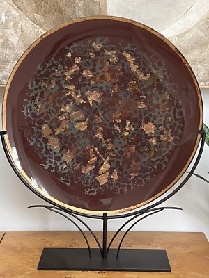 Large Tony Evans Studio Charger On Iron Stand -EXC cond.-image