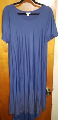  Large LuLaRoe Carly Dress Elegant Royal Blue w/Gold Glitter Dipped NWOT-image