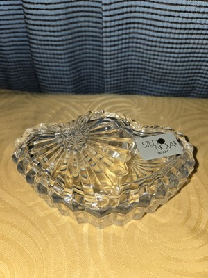 Vintage Studio Nova Crystal Double Heart Trinket Jewelry Box with Lid Japan-image