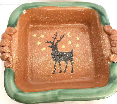 Reindeer Studio Art Pottery Dish 9.5