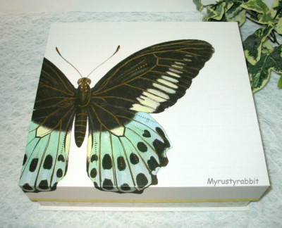 Punch Studio Butterfly Storage Keepsake Box Flip Top 21683 Large 11