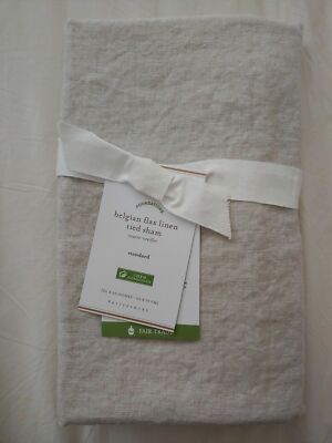 pottery barn BELGIAN FLAX LINEN 1 standard Tied sham original $65 flax new-image