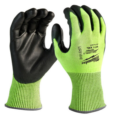 Milwaukee 48-73-8944 High-Visibility Cut Level 4 Polyurethane Dipped Gloves XXL-image
