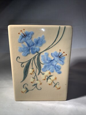 RARE VTG Padre Regal California Art Studio Hand Painted Cube Planter Vase Signed-image