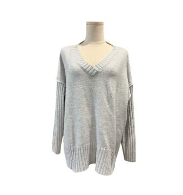 Dip Women’s White Silver Oversized Shimmery Sweater Medium - GUC-image
