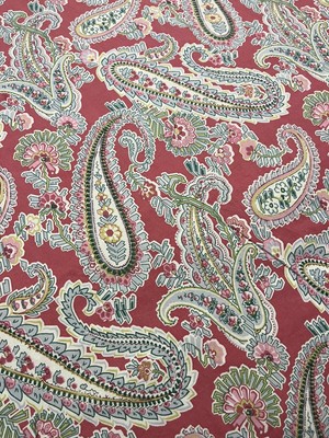 Pottery Barn Duvet Cover KING Jane Paisley Pink Blue Cotton VINTAGE-image