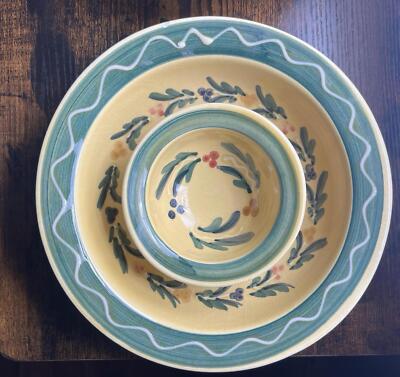 Vintage Williams Sonoma Mirabeau Chip Dip Set Large bowl w/Small Bowl-image