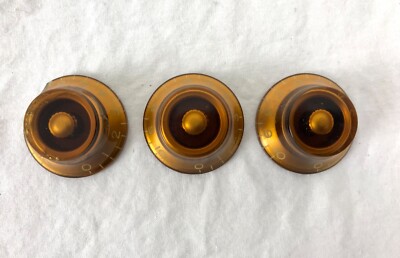 Three 2001 Hamer Studio Electric Guitar Knobs. DiMarzio Bell Knobs-image