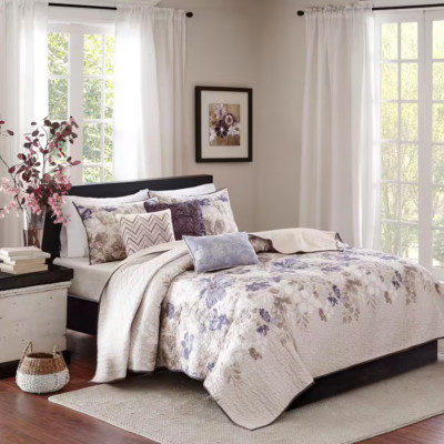 Piper 6-Piece Taupe Microfiber King/Cal King Quilt Set-image