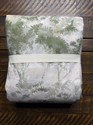 Pottery Barn Jardin Toile Cotton King/Cal King Duvet Cover - Green NWOT-image