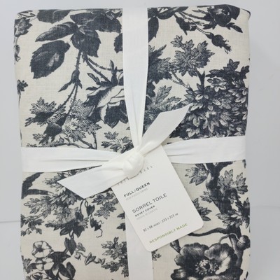 Pottery Barn Sorrel Toile Cotton Full/Queen Cover Charcoal Gray-image