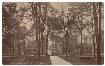 Bay City Michigan MI Madison Park & Fountain 1910-image