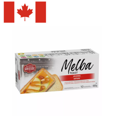3x Grissol Melba Toast Original Plain Dry Breads LARGE 400g Canada Always FRESH-image