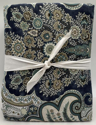 Pottery Barn Jordana Paisley KING Duvet Cover ~ Blue-image