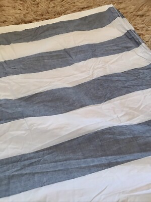 Pottery Barn Kids Duvet Cover Full/Queen Cotton Blue White Stripes 90”x88”-image