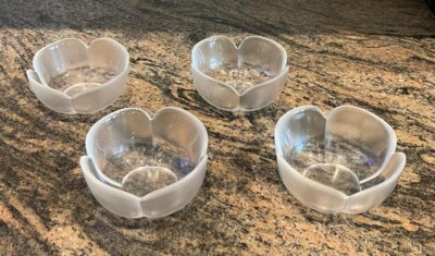 Rosenthal Studio Line Frosted 4 Petal Tulip Bowls, 4 Piece Set, Made in Germany-image
