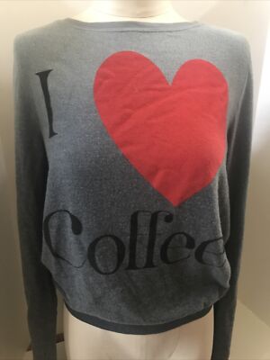 XS-I Love Coffee | Wildfox Blue Dip Dye Gradient Sweater Sweatshirt-SO SOFT! NWT-image