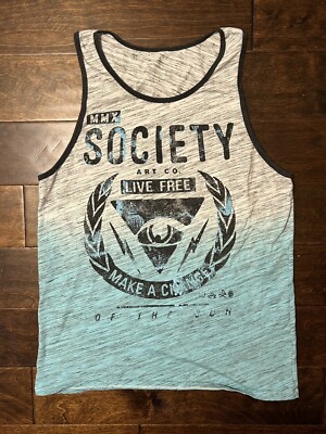 MMX Society Art Co. Live Free Mint Ombré Dip Tank Top Men’s Large-image