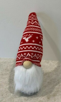 Pottery Barn Plush holiday GNOME small Christmas winter decor NWT sven pillow-image