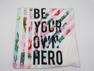 Pottery Barn Teen Be Your Own Hero Pillow Cover Inspirational Multi #9525H-image