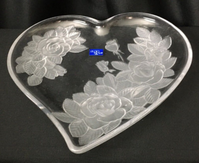 Large Studio Nova Crystal Heart with Flowers 11