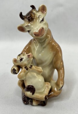 Vintage 50s Elsie Cow Calf Beauregard Salt Pepper Shakers Ceramic Arts Studio-image