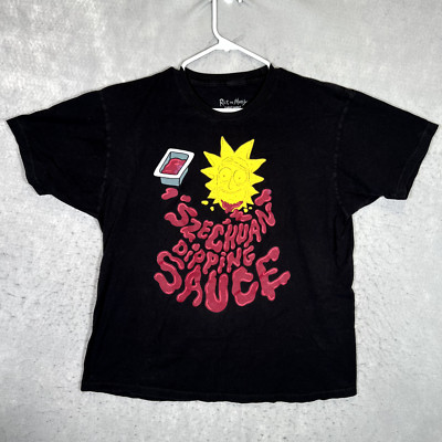 A1 Rick And Morty Szechuan Dipping Sauce Shirt Adult XL Black Adult Swim TV Mens-image
