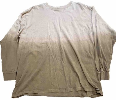 Prana USA Shirt Mens Large Long Sleeve Dipped Ombré Brown Tan-image