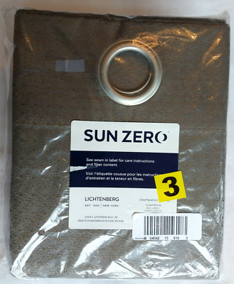 Sun Zero Mocha Cooper Thermal Lined Room Darkening One Grommet Panel 40