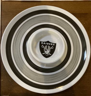 Oakland Raiders Chip And Dip Plate Platter Melamine NEW-image
