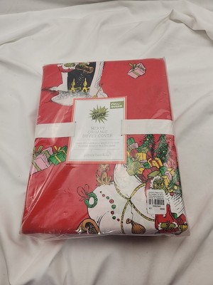 Pottery Barn Kids The Grinch Organic Merry Full/Queen Duvet NWT! Christmas-image
