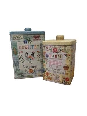 Punch Studio The Gifted Line Country Kitchen Square Nesting Canister Tins-image