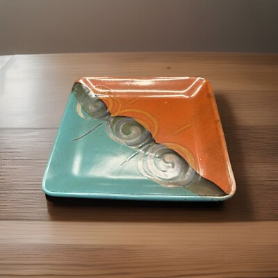 John Freimarck Studio Art Pottery Plate Dish Square Stoneware VA Signed  8”-image