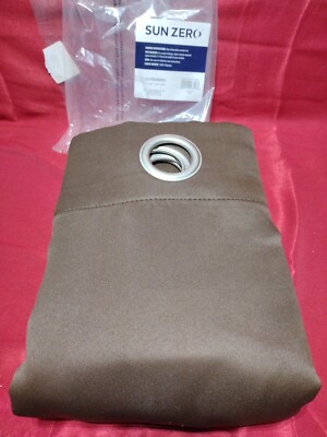 Sun Zero, Blackout PATIO CURTAIN PANEL Chocolate Grommet 100”x84