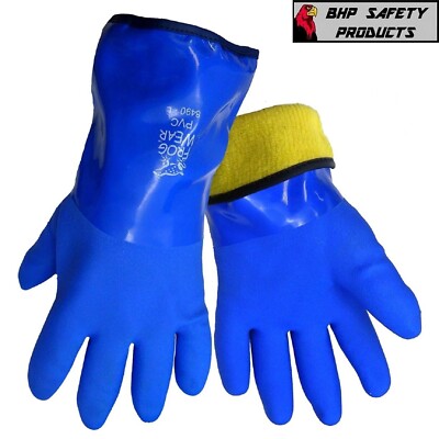 Insulated Waterproof Gloves Flexible PVC Cold Weather Work FrogWear 8490 1/Pair-image