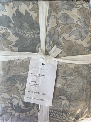 Pottery Barn- King/Cal King CORA Duvet Cover Blue Multi - New-image