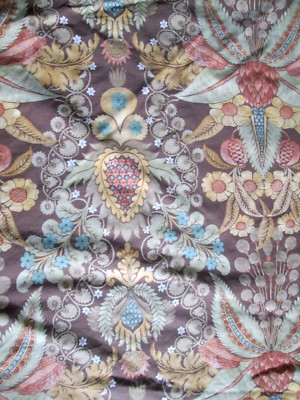 POTTERY BARN full-queen TROPICAL PALAMPORE duvet cover--browns-yellow-image