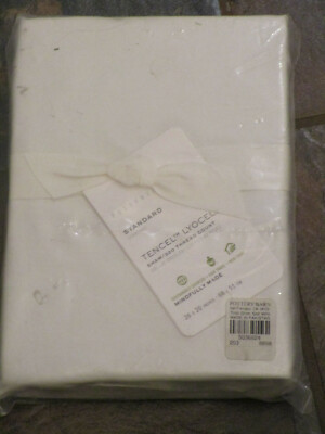 POTTERY BARN TENCEL LYOCELL WHITE STANDARD PILLOW SHAM NEW-image