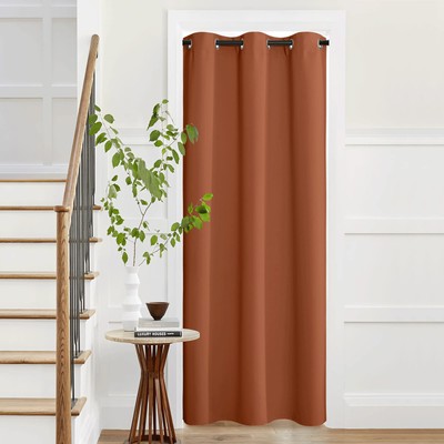 Burnt Orange Privacy Heat Blocking Blackout Thermal Insulated Door Curtain, S...-image