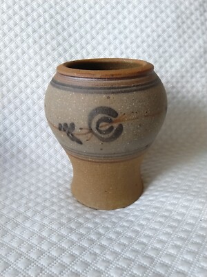 ADAMS STUDIO POTTERY CORSET SHAPED VASE-image