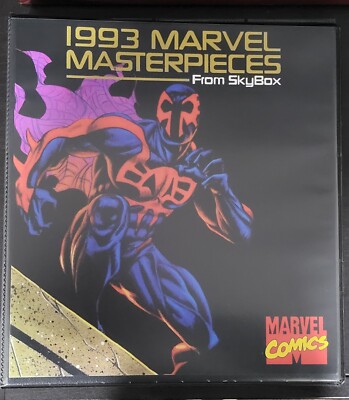 1993 Marvel Masterpieces Master Set + Custom Binder + PSA 8 Spiderman 2099-image