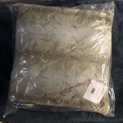 Madison Park Zuri Throw Pillow MINK Faux Fur Ombre Stripe Soft Plush 20