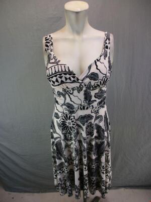 Georgiou Studio Size S Women Black/White Sleeveless Sweetheart ALine Dress 2G984-image